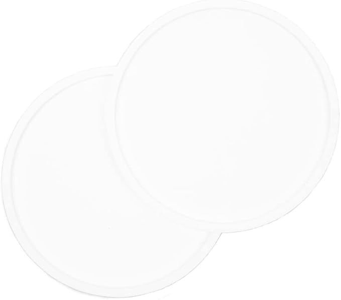 Waggo Habit Silicone Dog Placemat – Set of 2 Modern Heavyweight Silicone Dog Food Mats, Dishwasher Safe, Non-Slip, Solid Color – White (Large, 9")