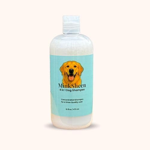 Minksheen Dog Grooming Shampoo and Conditioner, Concentrated 16 oz, Makes up to one Gallon Ready to use Shampoo, Natural Itch Relief for Pets, PH Balanced, Works Like a Cedar Bed, Made in USA