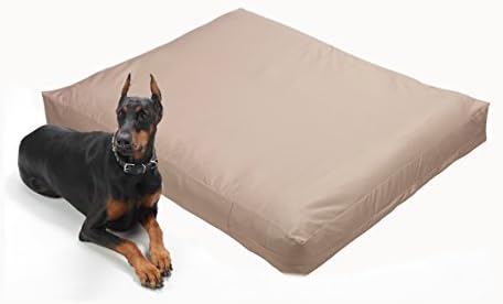 Dog Bed Cover – Waterproof Cover for Dog Bed – Heavy Duty, Machine Washable Zippered Liner – Durable, USA-Made Fabric for Pets – Ideal Pet Bedding Protector for Accidents and Messes - Round (Tan)
