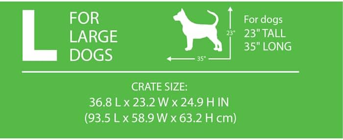 EveryYay by Petco 2-Door Dog Crate Large 36.8" L X 23.2" W X 24.9" H Black: No Handles