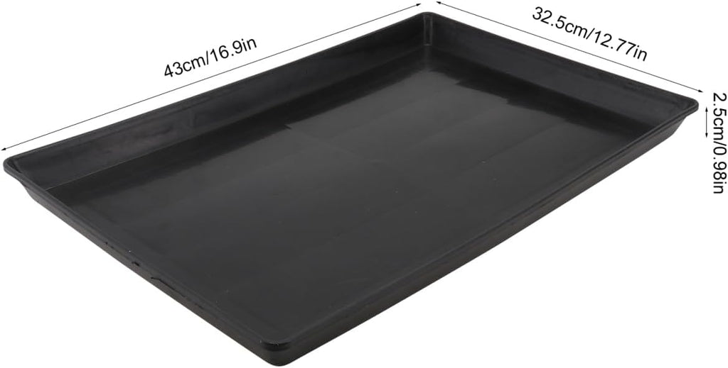 Kisangel Pet Cage Tray Plastic Dog Crate Tray Replacement Pan for Cat Crate Small Animal Cage Leakproof Stain and Odor Resistant Easy Clean Black 16.92 X 12.79 X 0.98 in