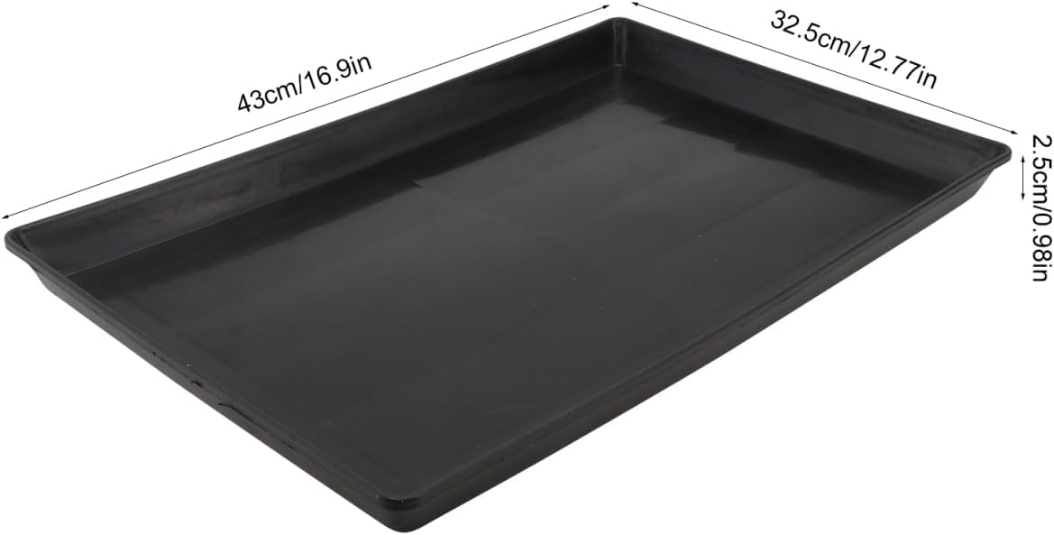 Kisangel Pet Cage Tray Plastic Dog Crate Tray Replacement Pan for Cat Crate Small Animal Cage Leakproof Stain and Odor Resistant Easy Clean Black 16.92 X 12.79 X 0.98 in