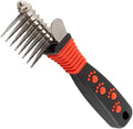 RYAN'S PET SUPPLIES Paw Brothers 8-Blade Dematting Brush, Comb Tool for Dog Grooming, Stainless Steel Blades, Comfort Grip, Gentle on Skin, Doodles, Poodles, Rake for Matted Fur Removal
