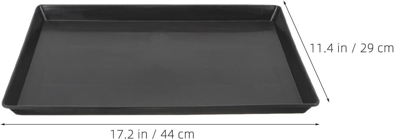 Angoily 2pcs Black Abs Replacement Dog Crate Tray for Kennel and Animal Crate, Chew-Proof, Easy to Assemble and Clean, Large Bottom Pan for Potty Training and Cage Use