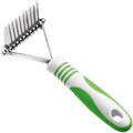 Andis 66050 De-Matting Rake with 10 Blades - Grooming Brush with Safety Edges & Promotes Healthy Skin & Coat - Non-Slip Handle, De-Shedding & Perfect for Long-Haired Breeds – 1 Pack, Green