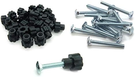 Pet Carrier Metal Bolt Fasteners - Black Nylon Nuts (16 Pack, 1-3/4" Long Bolts)