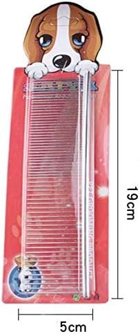 Dog Metal Comb 7.5inch Dogs Dematting Tool Pet Grooming Comb Stainless Steel Teeth Cats Pubby Comb for Removing Hair (L: 19x5cm)
