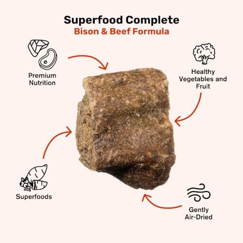 BADLANDS RANCH Superfood Air-Dried Beef & Bison Dog Food, 24 oz | premium quality air-dried beef and bison, no corn, wheat, soy or fillers, kibble alternative