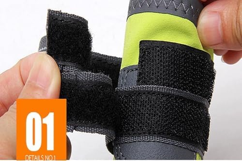 TRUE LOVE Non-Slip Reflective Dog Boots Paw Protect Shoes, Black, 6# | TPR Grooved Sole, Dual Hook&Loop Straps, Reflective Strip, Water Resistant, Breathable Soft Upper, Indoor & Outdoor, TLS3961