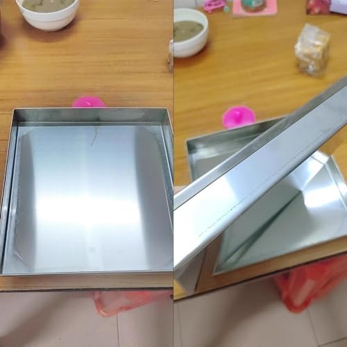 Oil Drip Tray & HVAC Drain Pan – 304 Stainless Steel 0.8mm Tray for Dog Crate Liners & AC Unit Leakage Without Drain Port（90x90cm(36x36in)）