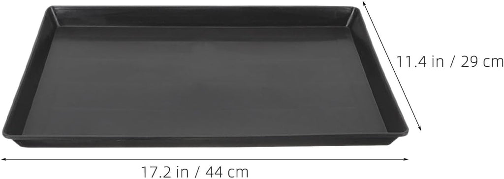 2pcs Dog Crate Tray Replacement 17x11 Inches Kennel Pan Black Plastic Bottom Floor Liners for Cat Rabbit Pets Potty Training Food Bowls Holder Tray for Cages