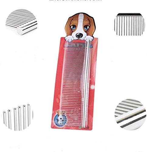 Dog Metal Comb 7.5inch Dogs Dematting Tool Pet Grooming Comb Stainless Steel Teeth Cats Pubby Comb for Removing Hair (L: 19x5cm)