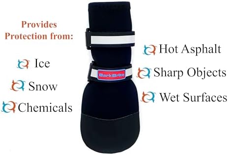 All Weather Neoprene Paw Protector Dog Boots with Reflective Straps in 5 Sizes! (XXL (4.5x4.5 in.))