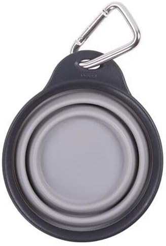 Dexas Pets Collapsible Travel Cup, Small/1 Cup Capacity, Light Gray