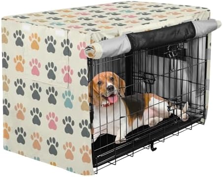 Dog Crate Cover Kennel Cover for Dog Cages Breathable for Wire Cage Indoor Outdoor Color Paw Dots