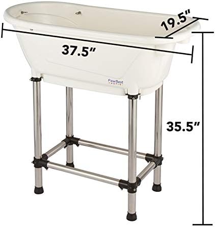 Dog Grooming Plastic Free Standing Bathtub for Small & Medium Sized Pets, for Indoor & Outdoor