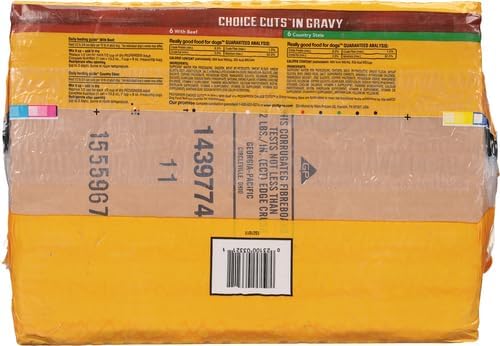 Pedigree Choice Cuts Wet Dog Food, Beef & Country Stew, 13.2 oz, 12 Count | Beef & Country Stew flavors, 100% complete & balanced, supports lean muscles, 50%+ water for hydration, made with real beef