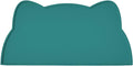 Cat Food Mat, Silicone Pet Feeding Mat for Floor Non-Slip Waterproof Dog Water Bowl Tray Cushion (20" x 12", MARRS Green)
