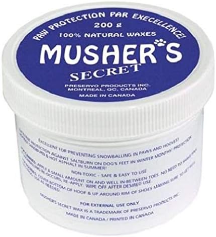 Musher's Secret Pet Paw Protection Wax Moisturizer Invisible Boots Snow (200g.) for Dog Pet Puppy