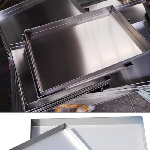 Oil Drip Tray & HVAC Drain Pan – 304 Stainless Steel 0.8mm Tray for Dog Crate Liners & AC Unit Leakage Without Drain Port（90x90cm(36x36in)）