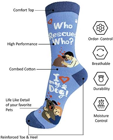 E&S Imports Pet Lover Socks - All Season - One Size Fits Most - for Women and Men – Cat and Dog Gifts