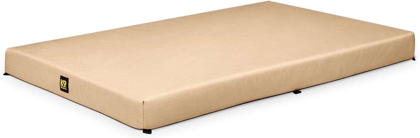 K9 Ballistics Tough Ripstop Orthopedic Crate Bed, 47 x 29, Tan | Thick, Durable XL Kennel Pad with Washable Cover for Extra Large Dogs, Fits 48" Wire Crate