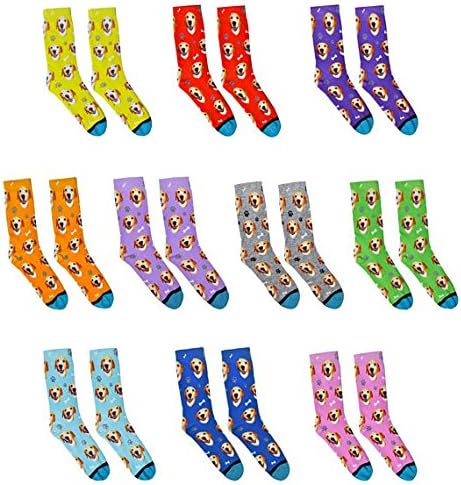DivvyUp Socks - Custom Dog Socks - Put Your Dog on Socks! (Small, Blue)