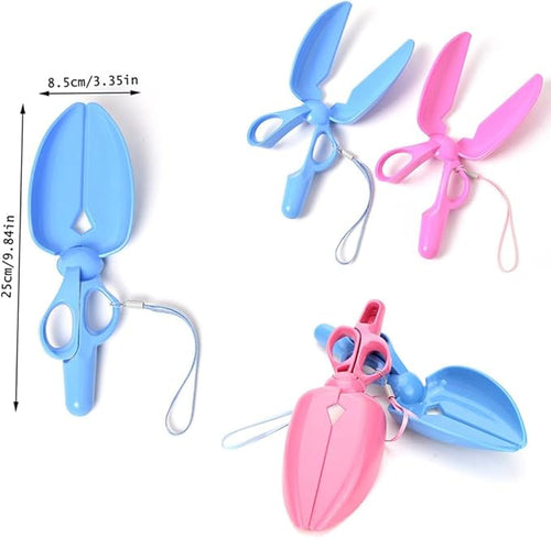 2 Pack Dog Pooper Scooper Mini Portable Pet Waste Poop Scissor Scoop Picker Shovel Cleaner for Doggie Doo Cat Litter Cleaning Tools Cleanup Outdoor Yard Garden Walks Trip