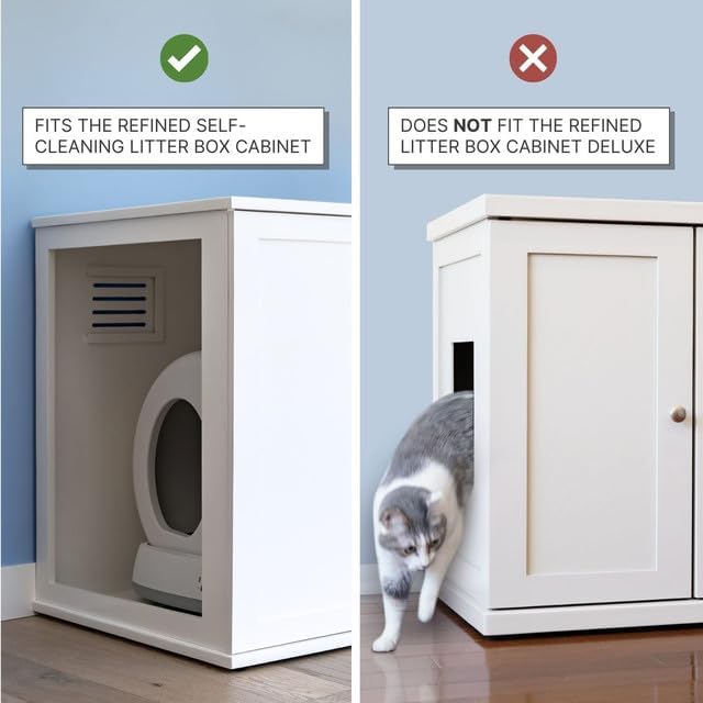 Refined Self Cleaning Litter Box Cabinet-Litter Catch Mahogany