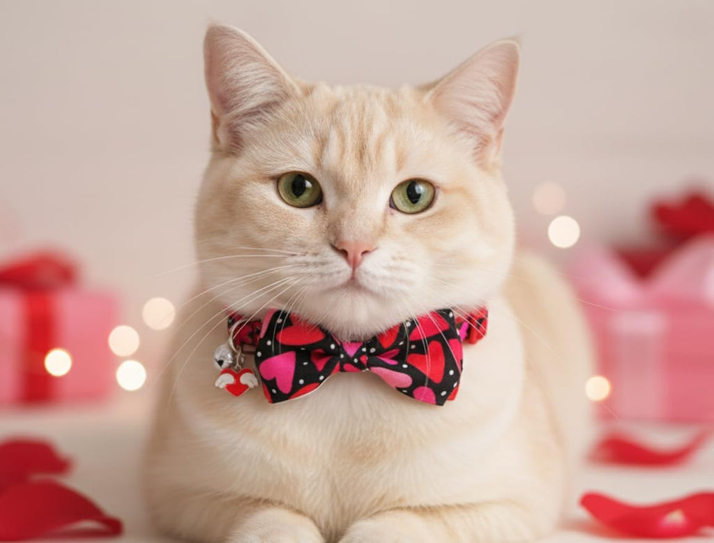 Valentine Day with Hearts, St. Patrick's Day Lucky Clover - Holiday Adjustable Breakaway Collars for Kittens & Kitties
