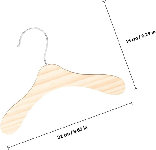 10pcs 8.66-inch Wooden Pet Clothes Hangers Wear-Resistant Small Dog Cat Hangers Household Portable Pet Accessory for Daily Use