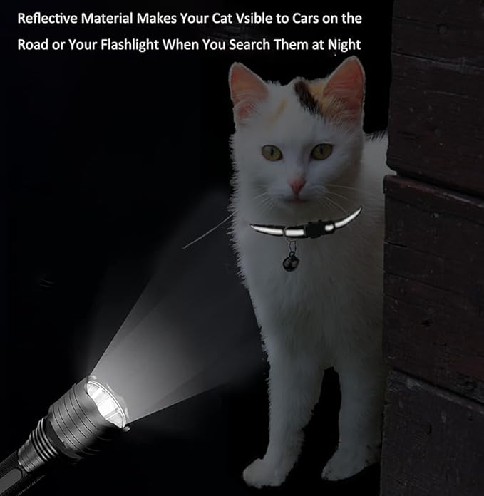 2 Pack Cat Collars Quick Release Reflective Kitten Collar with Bell & Safety Release (red)