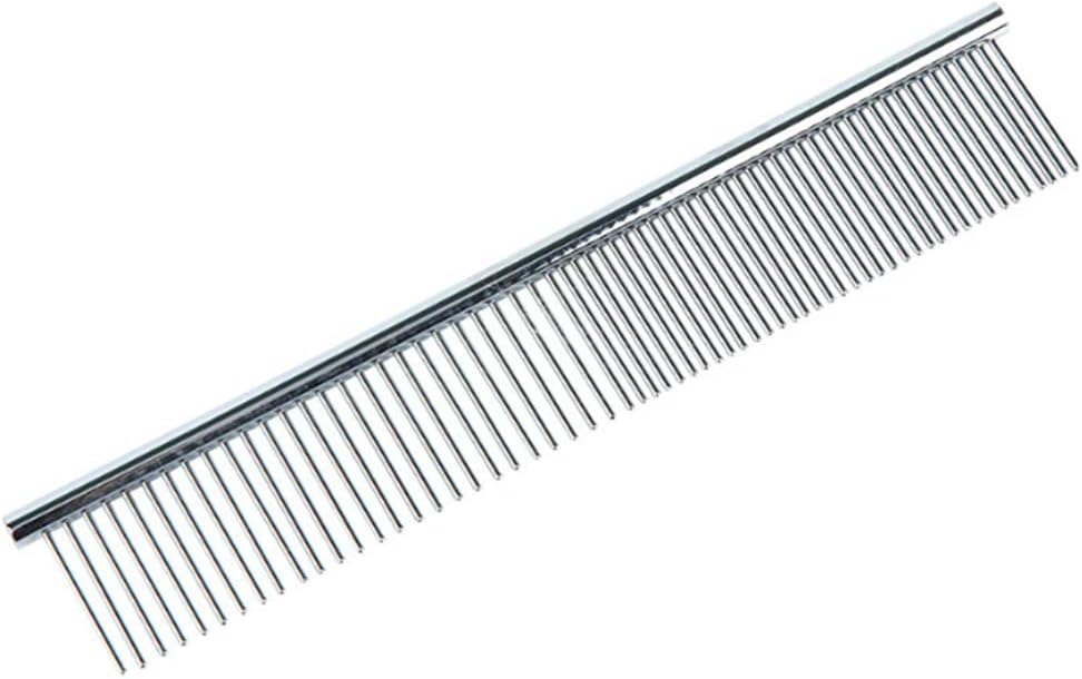 Dog Metal Comb 7.5inch Dogs Dematting Tool Pet Grooming Comb Stainless Steel Teeth Cats Puppy Comb for Removing Hair (S: 19x3cm)