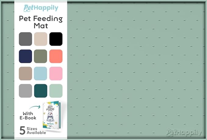 Dog Food Mat - Raised Edges Dogs Mat for Food and Water Prevent Spill, Waterproof Cat Food Mats Protect Floors, Easy Clean Dog Bowl Mats for Food and Water, Silicone Pet Food Tray