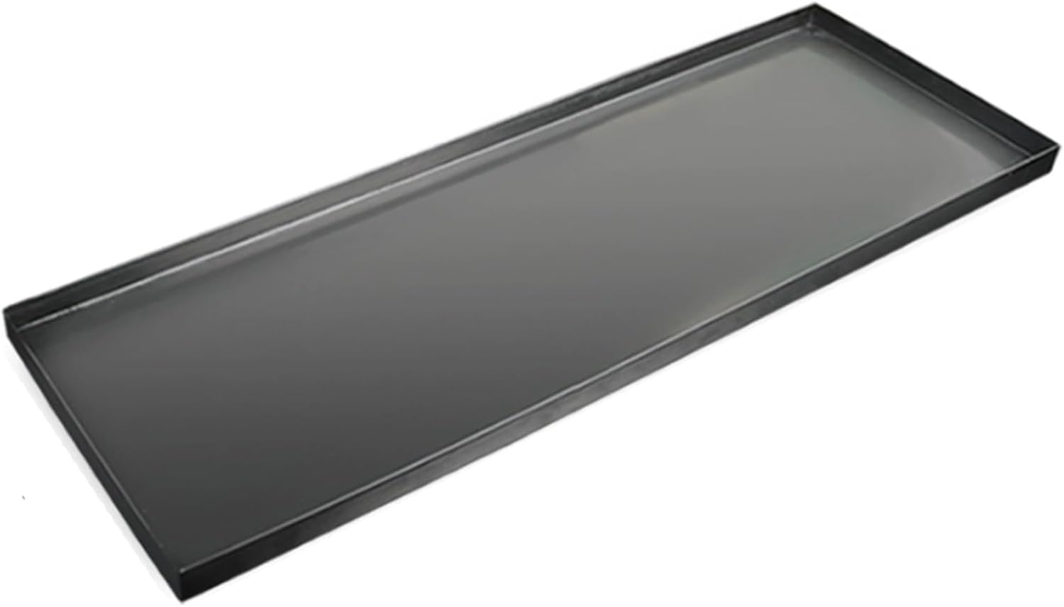 Leak-Proof Oil Drain Pan, Stainless Steel Drip Tray for Dog Crates, Washing Machines, Mini Fridges, Air Conditioners - 60x20x2cm (Black)