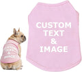 Custom Dog Shirt,Personalized Pet Apparel with Name Text Photo Image,Lightweight Breathable Puppy Kitten Cotton Vest for Small Medium Large Dogs Cats,Puppy Gift (Pink, Small)