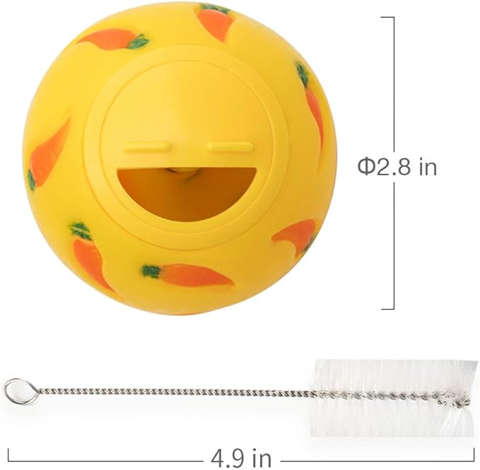 Niteangel Treat Ball, Snack Ball for Guinea Pigs, Rabbits, Hedgehogs and Other Small Pets (Small, Yellow, Blue & Green)