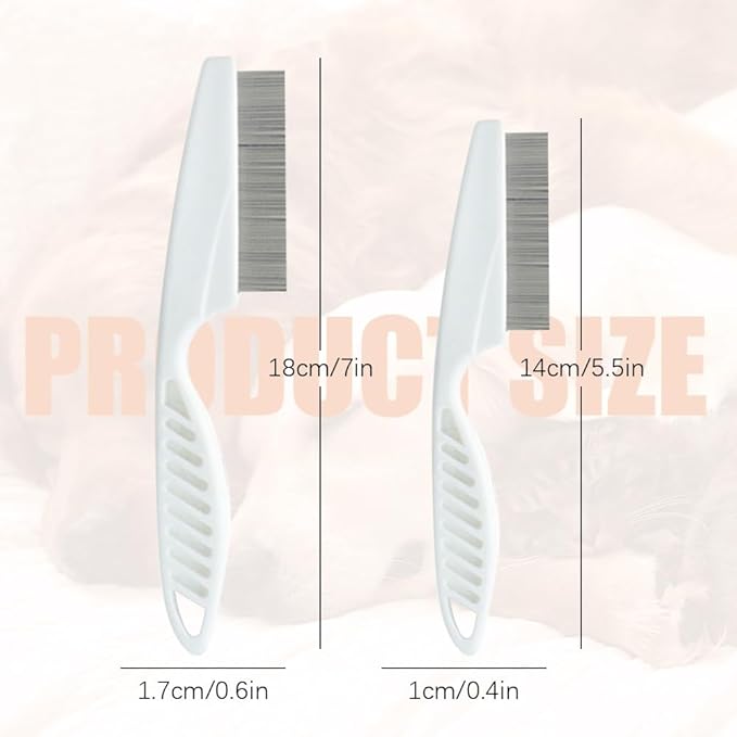 2 Pack Multifunctional Pet Comb, Upgrade Pet Grooming Brush Magic Tear Stain Removal Fine Tooth Stainless Massage Comb Kit for Puppies and Dogs (Green)