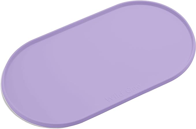 Wild One - Dog & Cat Placemat for Food & Water - Silicone, Non-Slip, Non-Toxic - Great for Travel - Standard (Lilac)
