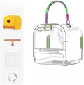 Portable Plastic Bird Cages Lightweight Waterproof Ventilated Travel Bird Cage for Pets Ideal for Outdoor Use Easy to Carry Bird Carrier Perfect for Small Birds and Budgies (Green)