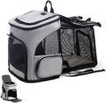 Expandable Cat Carrier Backpack, Large Soft Airline Approved Collapsible Pet Bag for Small Dogs Puppies Medium Cats, Breathable Portable Travel Bags for Camping