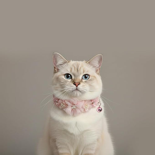 2 Pack Cat Collar Pink Floral with Bell and Removable Flower Bowtie Breakaway Adjustable Cat Collar for Girl Kitten Puppy Small Cats Dogs Daily Decoration (XQ102-2)