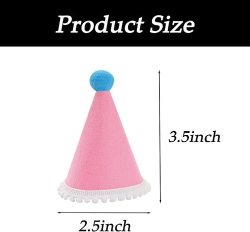 20 Pcs Dog Birthday Hat Set for Small Medium Dogs Cat Puppies, Mini Party Hat with Adjustable Headbands, Cute Pet Hat with Pompons for Birthday Christmas Party Decoration Accessories (Mini 2.5 Inch)