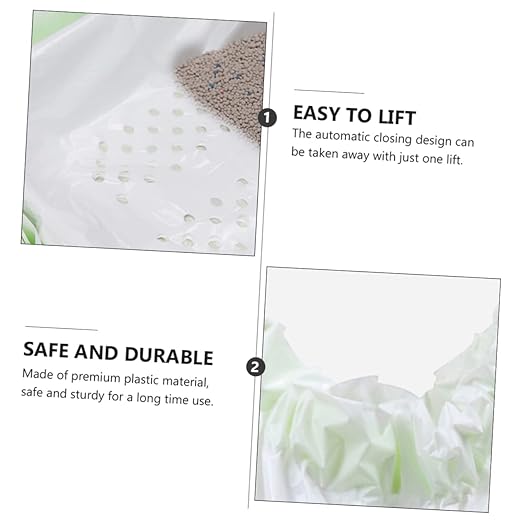 7pcs Cat Litter Filtering Bags Practical Pet Waste -up Pouches Automatic Closure for Easy Use for Litter Management White