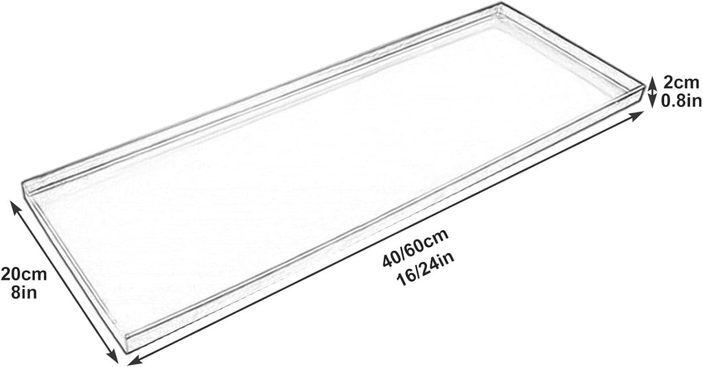 Leak-Proof Oil Drain Pan, Stainless Steel Drip Tray for Dog Crates, Washing Machines, Mini Fridges, Air Conditioners - 60x20x2cm (Black)