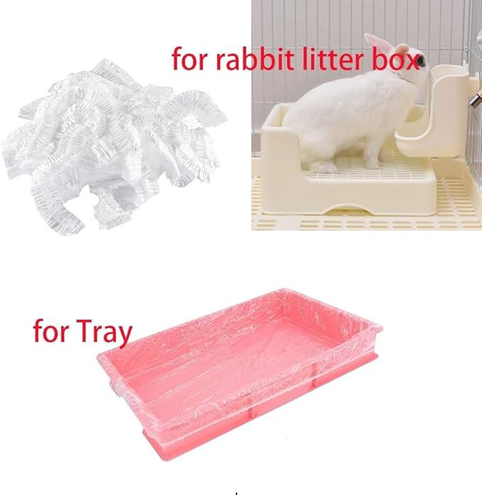 50 Pcs Disposable Rabbit Cage Liner Plastic Toilet Film Leak-Proof for Small Animals Bunny Guinea Pig Bird Cage Liners Litter Box Crate Tray Drawer Quick Cleanup Essentials Indoor (Small)
