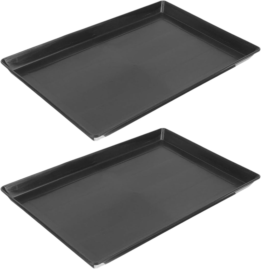 Angoily 2pcs Black Abs Replacement Dog Crate Tray for Kennel and Animal Crate, Chew-Proof, Easy to Assemble and Clean, Large Bottom Pan for Potty Training and Cage Use