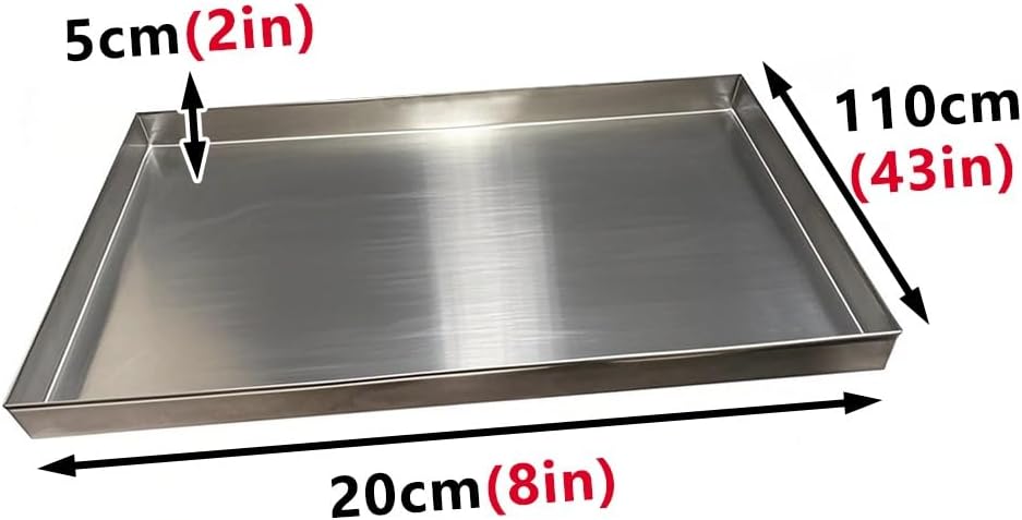 304 Stainless Steel Drain Pan, Heavy-Duty Spill Containment Tray for Kitchen, Garage, Warehouse, Durable Drainage Solution