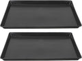 2pcs Dog Crate Tray Replacement 17x11 Inches Kennel Pan Black Plastic Bottom Floor Liners for Cat Rabbit Pets Potty Training Food Bowls Holder Tray for Cages