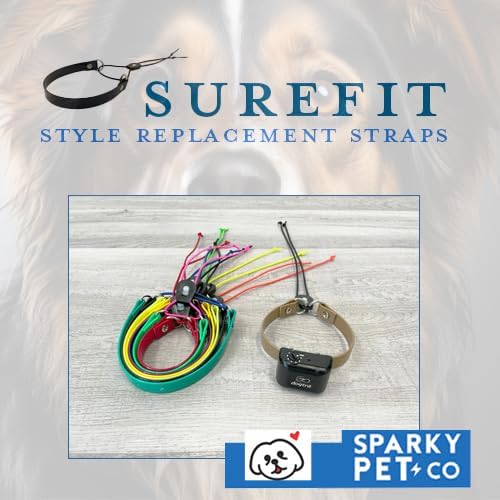 Sparky Pet Co - Surefit ECollar Replacement Strap - Bungee Dog Collar-Waterproof -Adjustable- Secure Nexus Wheel Lock-for Electronic Training & Invisible Fence Systems -3/4" Green